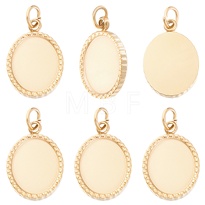 6Pcs 304 Stainless Steel Pendant Cabochon Settings STAS-BBC0010-58-1
