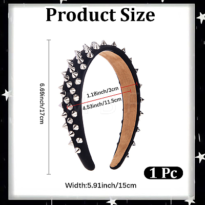 1Pc Imitation Leather Hair Bands for Women OHAR-CL0001-04B-1
