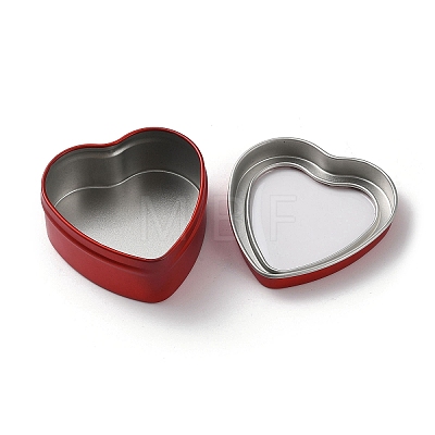 Tinplate Iron Heart Shaped Candle Tins CON-NH0001-01A-1