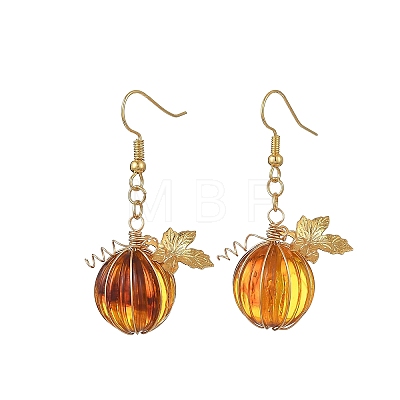 Transparent Acrylic 304 Stainless Steel Dangle Earrings EJEW-TA00828-1