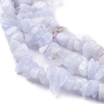 Natural Blue Lace Agate Beads Strands G-O187-02-1