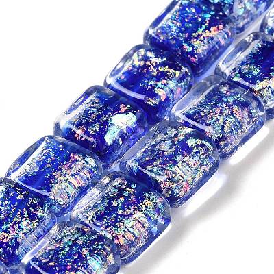 Handmade Dichroic Foil Glass Beads Strands DICH-U001-07C-1