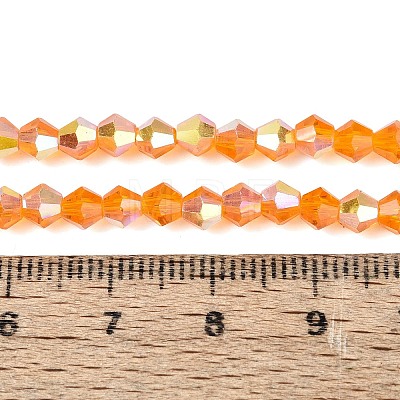 AB Color Plated Transparent Glass Beads Strands GLAA-G127-01-02B-1