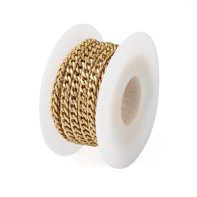 Ion Plating(IP) 304 Stainless Steel Curb Chains CHS-TAC0001-03G-1