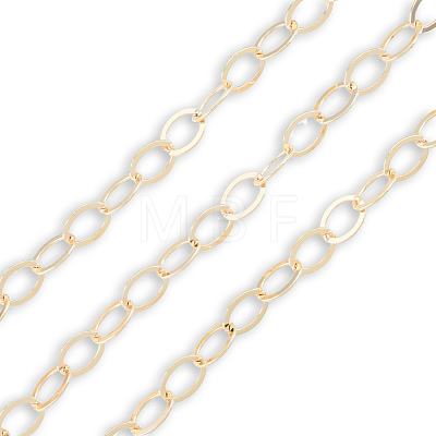 Handmade Brass Flat Oval Link Chains CHC-N021-07-1