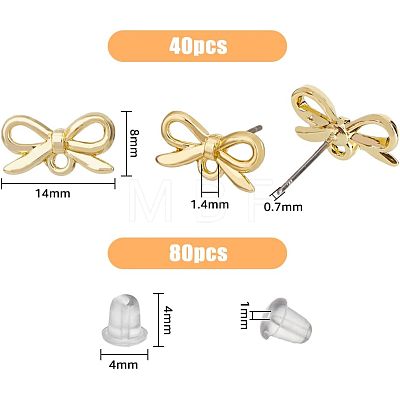 40Pcs Alloy Stud Earring Findings FIND-FH0005-80-1