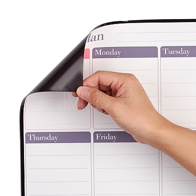 Magnetic Dry Erase Weekly Calendar for Fridge AJEW-E043-09-1