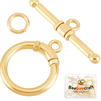Brass Toggle Clasps KK-BBC0013-60G-1