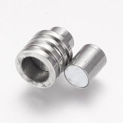 304 Stainless Steel Magnetic Clasps with Glue-in Ends STAS-F124-01P-1