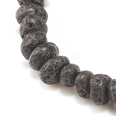 Natural Lava Rock Beaded Stretch Bracelet BJEW-JB08294-01-1