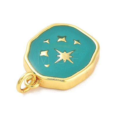 Real 18K Gold Plated Rack Plating Brass Enamel Pendants KK-M293-29G-03-1