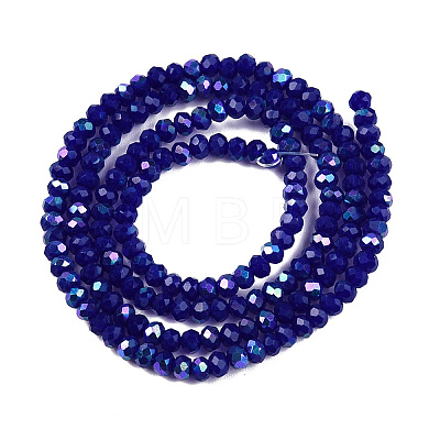 Electroplate Opaque Solid Color Glass Beads Strands EGLA-A044-P1mm-L07-1