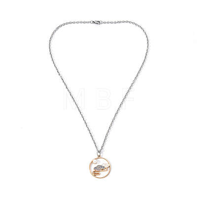 Chinese Style Alloy Pendant Necklaces NJEW-YW0001-01-1