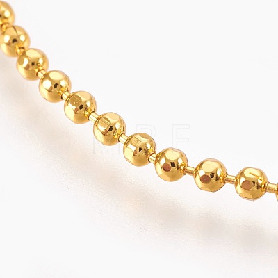 Brass Ball Chain Necklaces X-KK-F763-06G-1