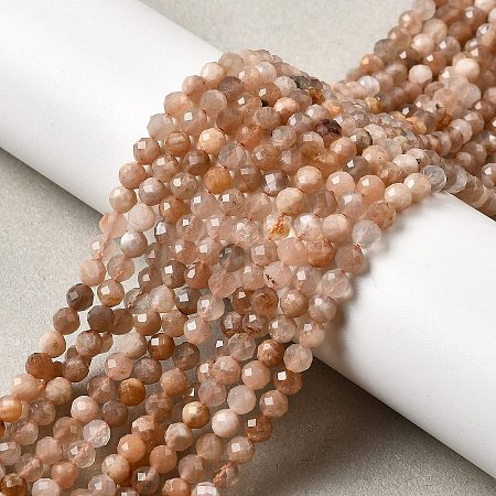 Natural Peach Moonstone Beads Strands G-F619-19A-4mm-1