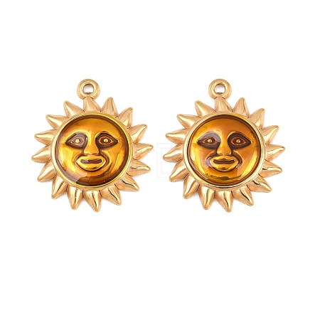 304 Stainless Steel Enamel Pendants STAS-Z187-05G-1