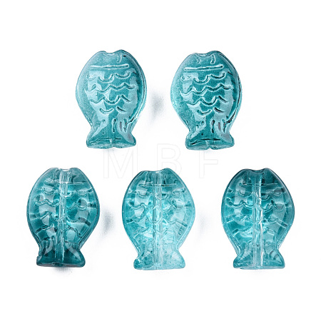 Transparent Spray Painted Glass Beads GLAA-N035-024-C02-1