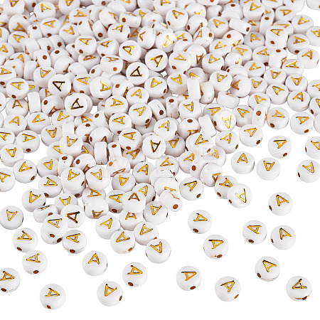 500Pcs Plating Acrylic Beads PACR-TADJ0001-01A-1