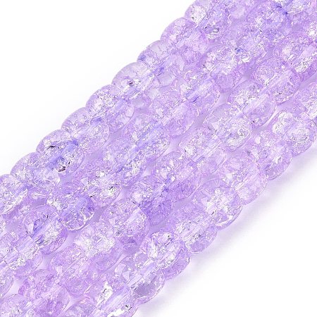 Crackle Transparent Glass Beads Strands GLAA-N069-03A-07-1