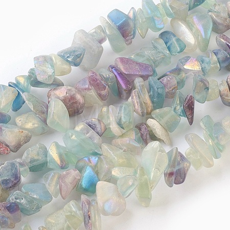 Natural Electroplated Fluorite Beads Strands G-G767-08A-1