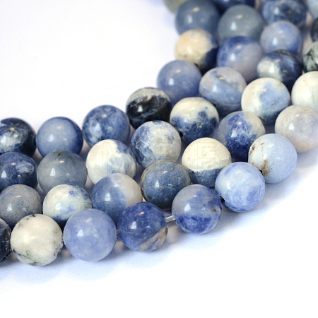 Natural Sodalite Round Bead Strands X-G-E334-8mm-08-1