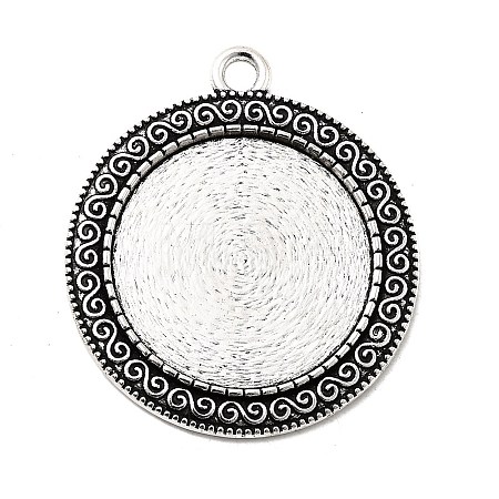Tibetan Style Alloy Pendant Cabochon Settings TIBEP-N003-52AS-1