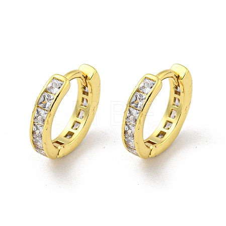 Brass Micro Pave Cubic Zirconia Hoop Earring EJEW-C088-13A-G-1