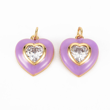Brass Enamel Pendants KK-T013-15C-NF-1