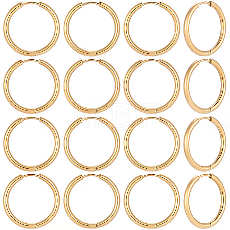 10 Pairs 304 Stainless Steel Huggie Hoop Earrings EJEW-BBC0002-33-1