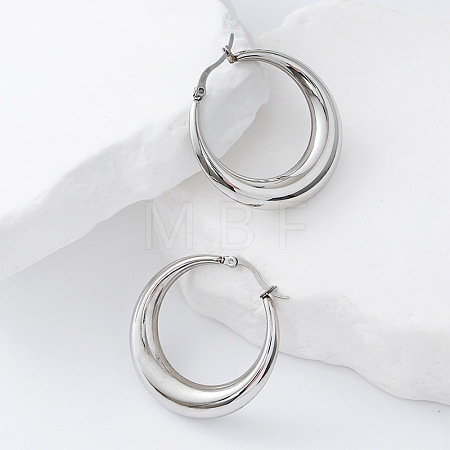 304 Stainless Steel Hoop Earrings HU3505-1