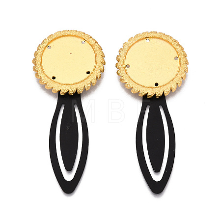 Alloy & Iron Bookmark Cabochon Settings PALLOY-N184-09G-1