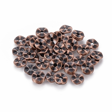 Tibetan Style Wavy Spacer Beads TIBEB-A101871-R-FF-1
