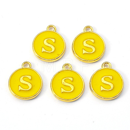 Golden Plated Alloy Enamel Charms LS-ENAM-S118-09S-1