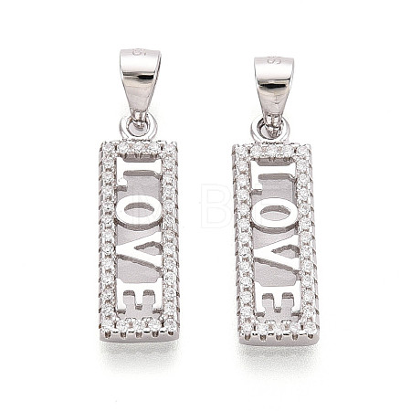 925 Sterling Silver Micro Pave Clear Cubic Zirconia Heart Hamsa Hand Pendants STER-N016-101P-1