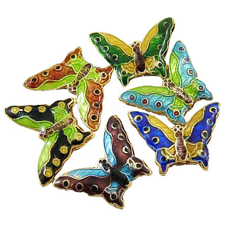 Handmade Cloisonne Beads X-CLB013Y-M-1