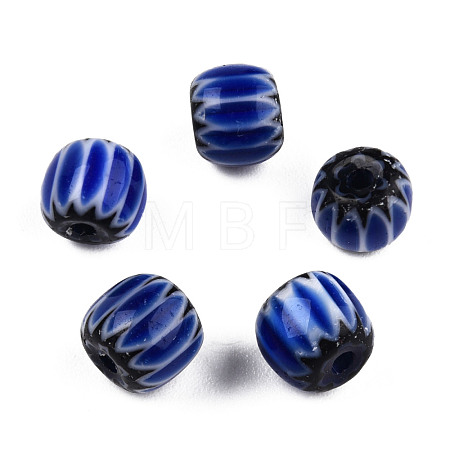 Handmade Lampwork Chevron Beads Strands LAMP-N023-003-01-1