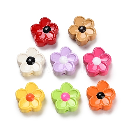 Baking Paint Opaque Acrylic Beads SACR-P035-04-1