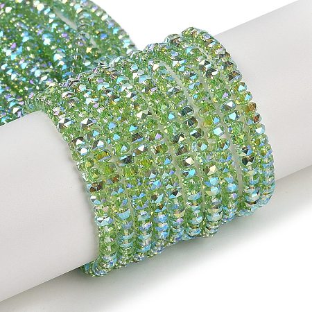 Electroplate Glass Beads Strands GLAA-Q105-03J-1