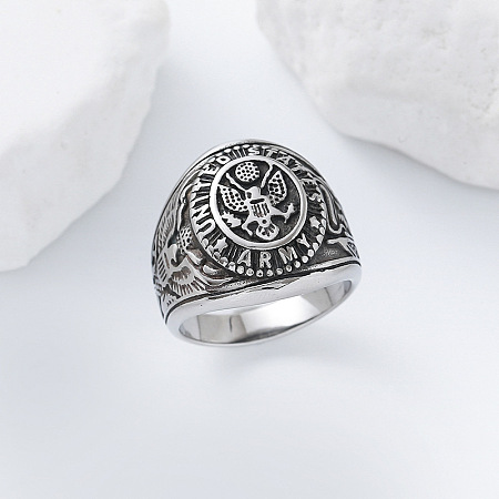 304 Stainless Steel US Military Army Finger Rings for Men YQ5798-1-1