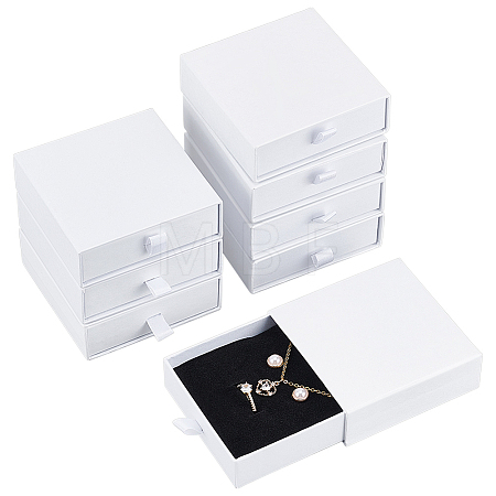 Kraft Paper Necklace Earring Storage Gift Drawer Boxes CON-WH0095-87C-1