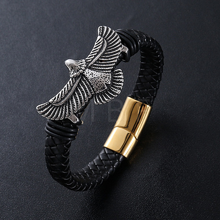 Punk Braided PU Leather Cord Bracelets VE5934-2-1