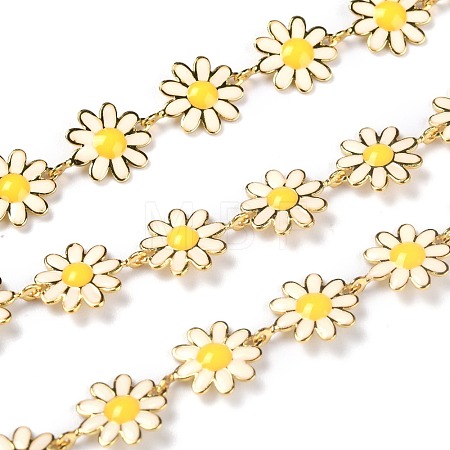 Golden Brass Enamel Link Chains CHC-H103-06F-G-1