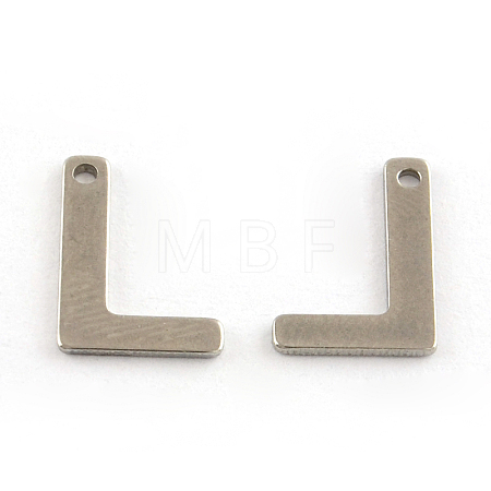 Tarnish Resistant 201 Stainless Steel Letter Charms STAS-S036-12-1