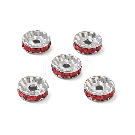 304 Stainless Steel Rhinestone Spacer Beads RB-CBA18B7-01P-02-1