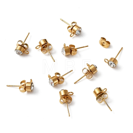 304 Stainless Steel Stud Earrings Findings STAS-WH0029-44C-G-1