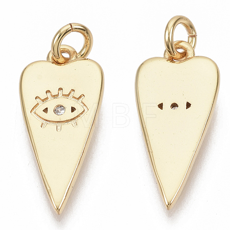 Brass Micro Pave Cubic Zirconia Pendants KK-N227-08-1