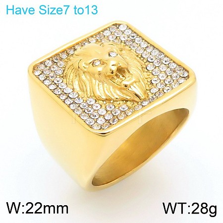 304 Stainless Steel Cubic Zirconia Finger Rings for Men FS-WG9BEFD-14-1