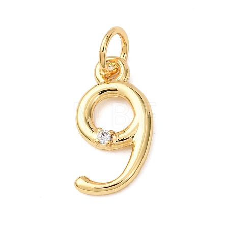 Brass Micro Pave Cubic Zirconia Pendants KK-D019-28G-09-1