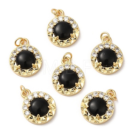 Natural Dyed & Heated Black Agate Pendants G-A034-04G-1