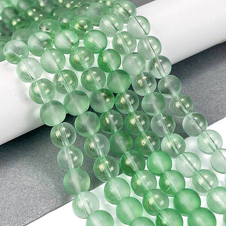 Frosted Transparent Glass Bead Strands GLAA-P065-8mm-04-1
